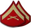 LCPL Lance Corporal Patch Red Gold