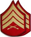 SGT Sergeant Patch Red Gold