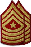 SGTMAJ Sergeant Major Patch Red Gold