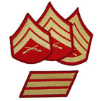 Red Gold Rank Patches